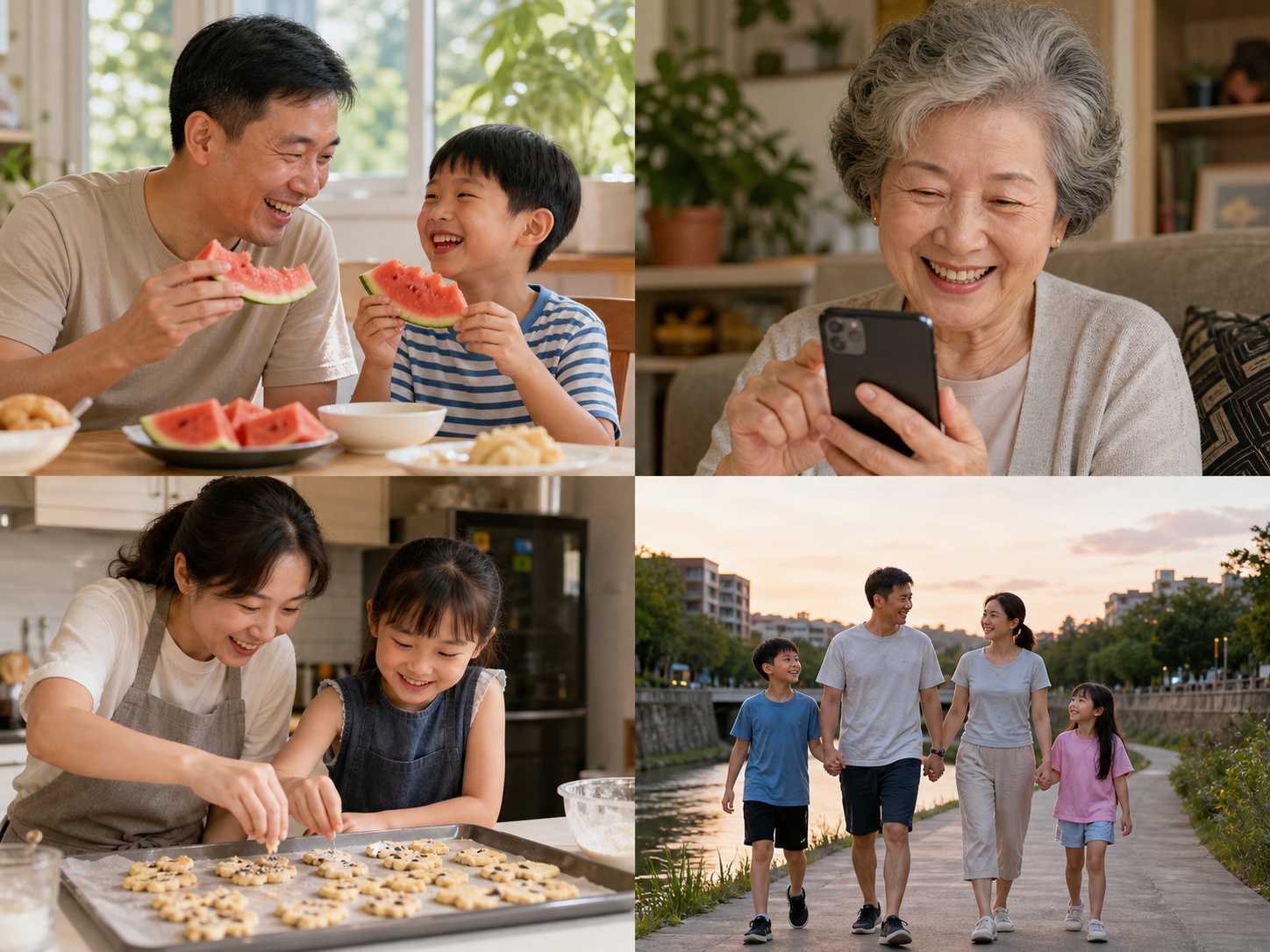 一家人共同度过日常时光